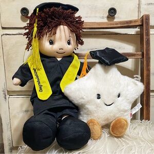 Graduation Doll with Star Plush - Black and White